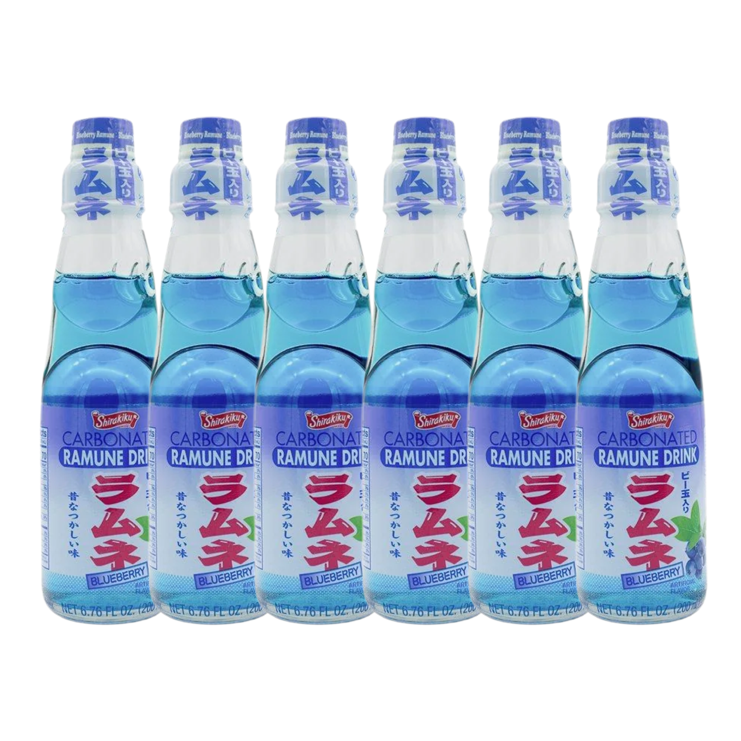 Ramune Japanese Drinks (Blueberry Flavor 6 Pack)
