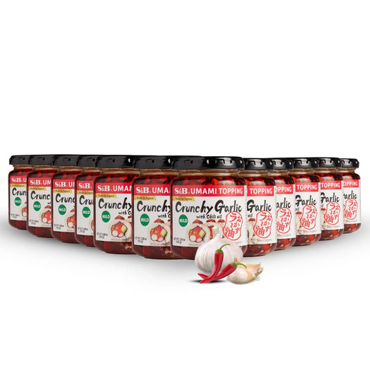 S&B Uami Topping Crunchy Garlic With Chili Oil (Pack of 12)