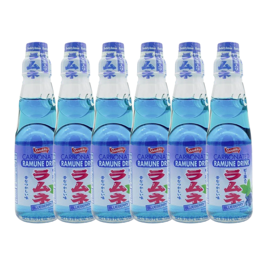 Ramune Japanese Drinks (Blueberry Flavor 6 Pack)